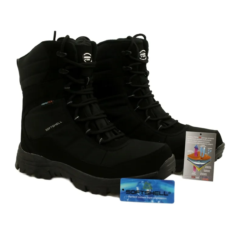 American Club Bottes avec une membrane isolée avec polaire SN01/22 noir le noir