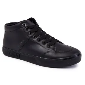 Baskets en cuir classiques pour hommes Big Star KK174348 Noir le noir