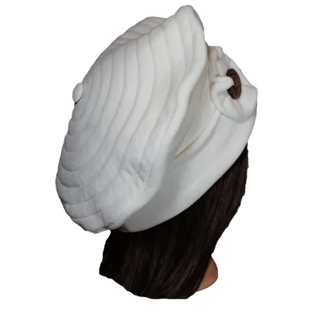 BERET FEMME en VELOURS doublé POLAIRE . Coloris blanc chantilly