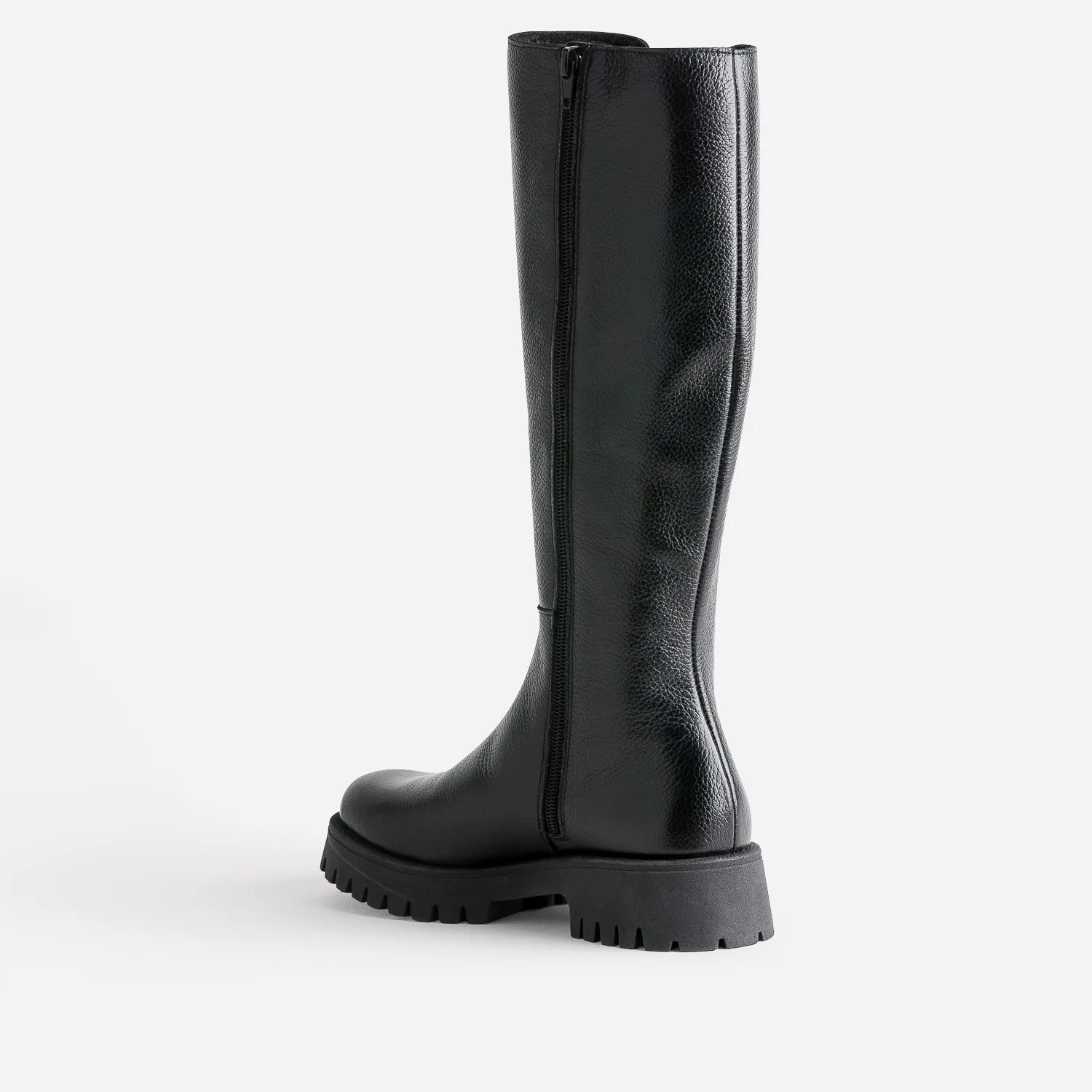 Botte noire TEXTO cuir éco-conçue semelle crantée - Bottes Femme | ERAM