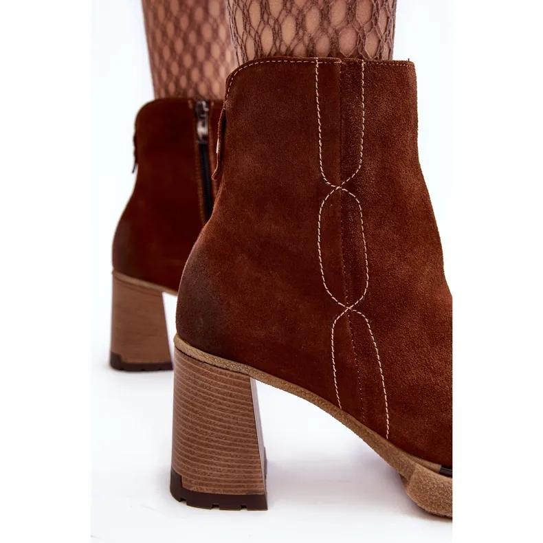 Bottes Femme En Daim Sur Talon Haut, Marron Lemar Remilda brun