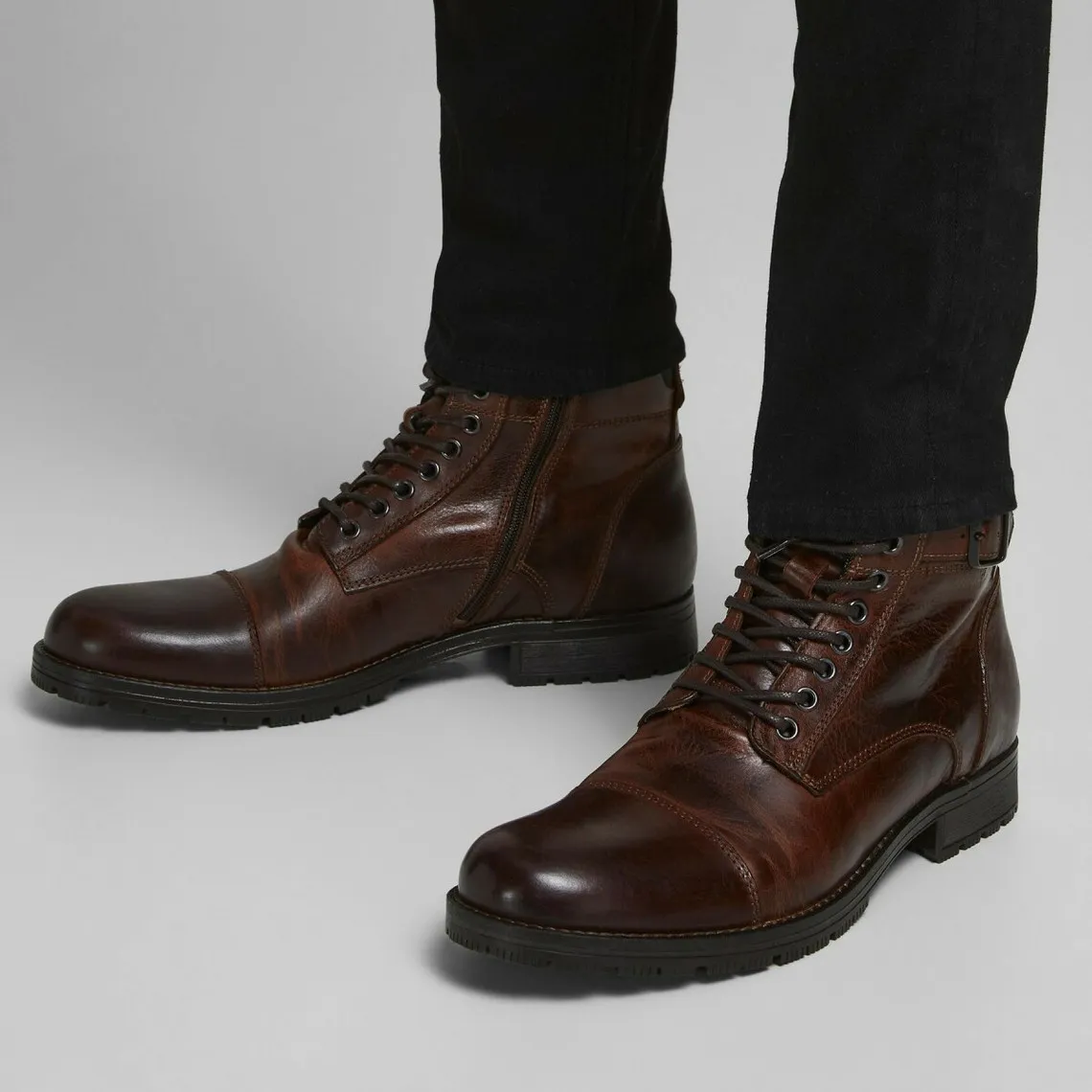 Bottes Haute Marron foncé en coton Jack & Jones - Boots et bottines Homme sur MenCorner