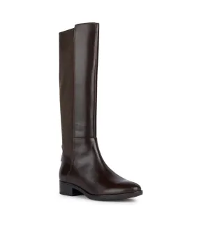 Bottes mi-mollet d felicity d femme marron foncé Geox