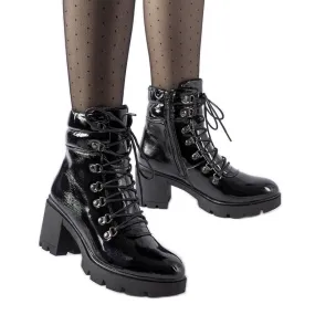 Bottines vernies noires de Langesko le noir