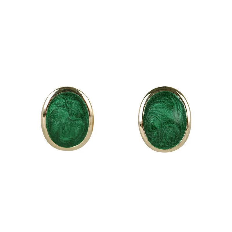 Boucles d'Oreilles Vintage Green French