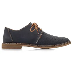 Chaussures confortables en cuir pour hommes bleu marine Rieker 13439-14