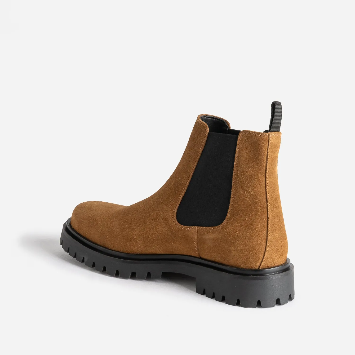 Chelsea boots beige foncé en cuir velours - Boots Homme | ERAM