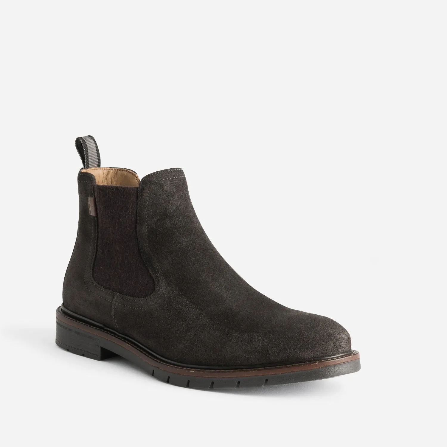 Chelsea boots marron foncé en cuir velours - Boots Homme | ERAM