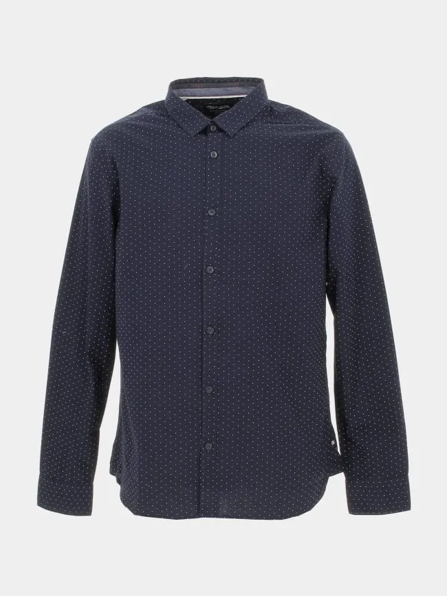 Chemise à motifs blanc bleu marine homme - Teddy Smith | wimod