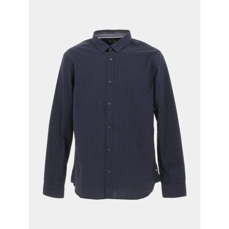 Chemise à motifs blanc bleu marine homme - Teddy Smith | wimod