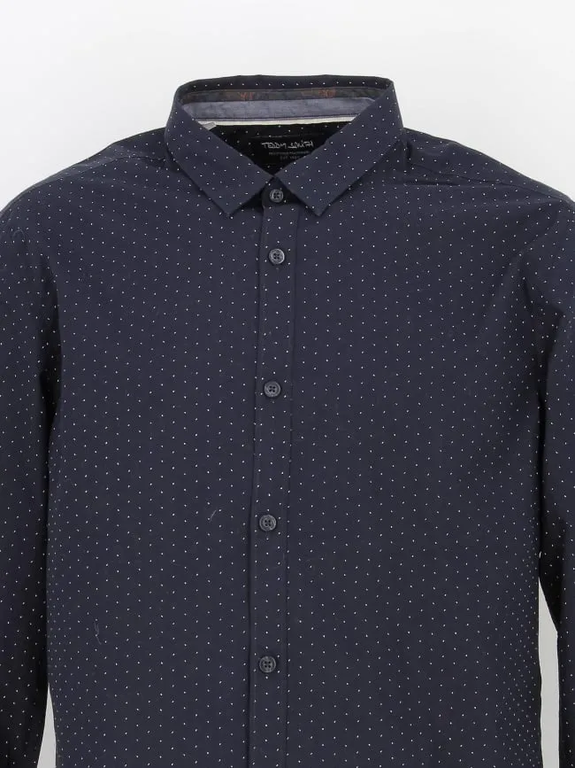 Chemise à motifs blanc bleu marine homme - Teddy Smith | wimod