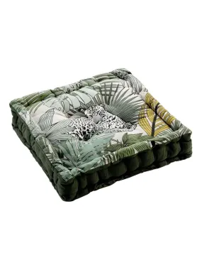 Coussin de sol 45 x 45 cm Leo le Jaguar - Vert