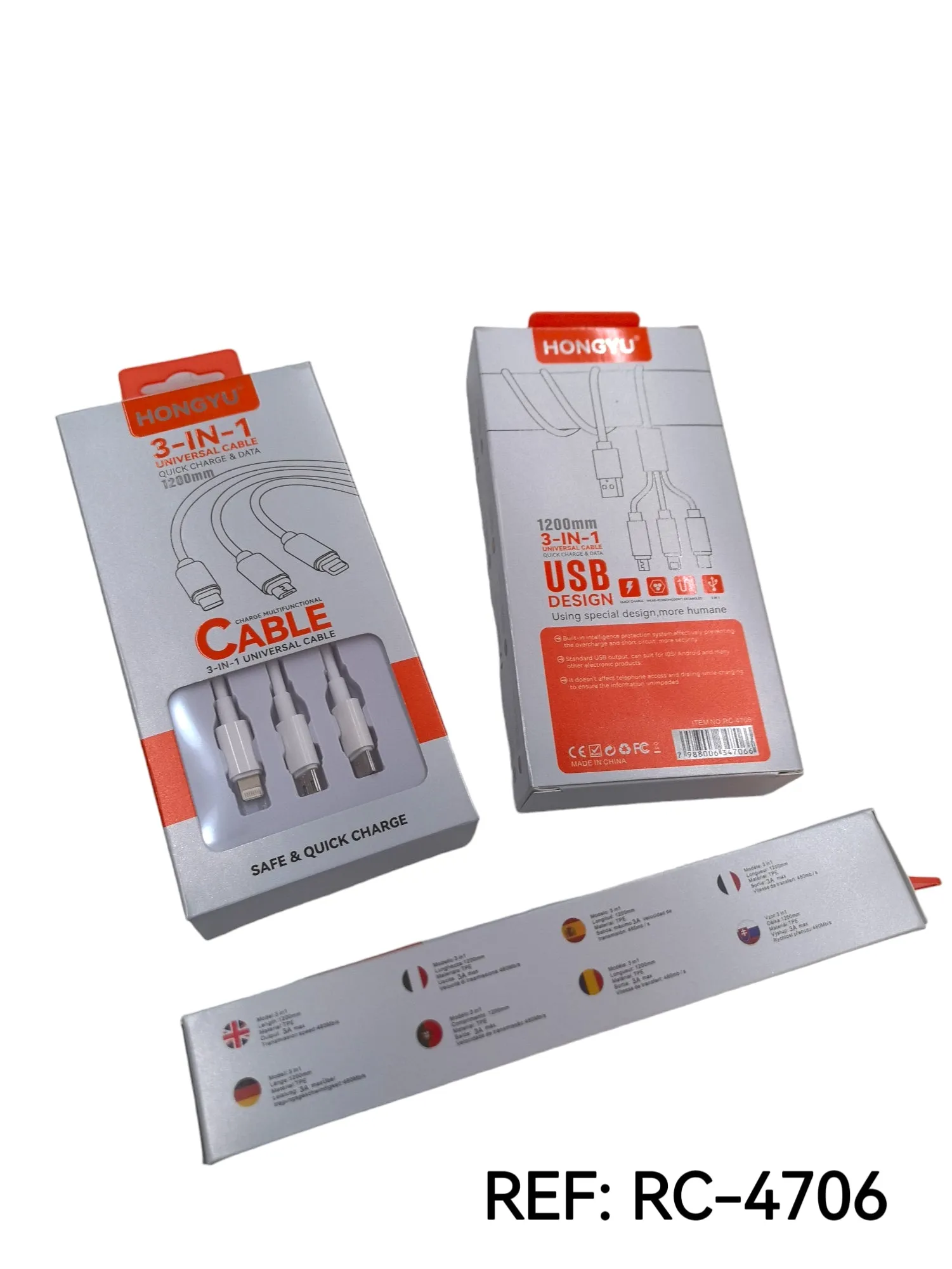 câble chargeur 3- IN-1 (x12)