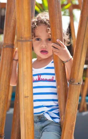 Débardeur Enfant Fille DENITA BLANC BLEU