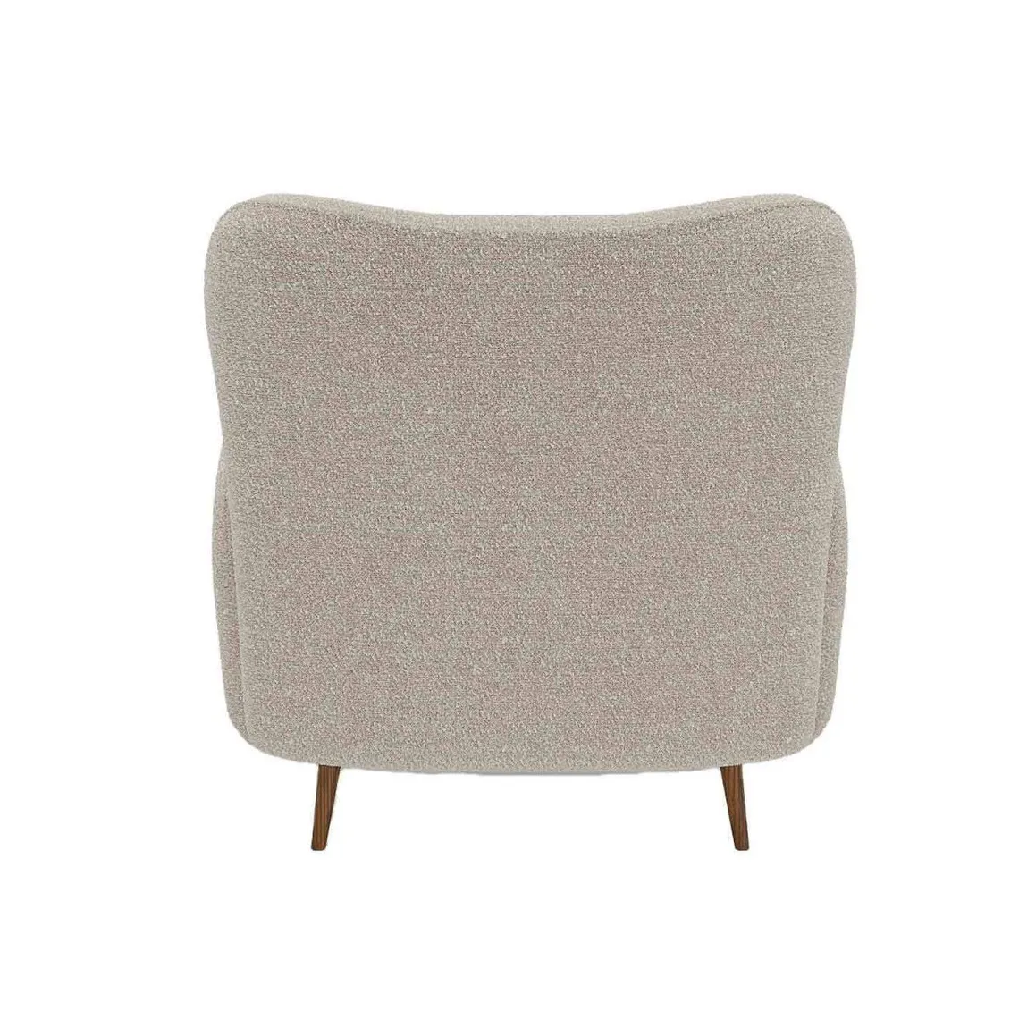 Fauteuil effet laine bouclée et pieds en bois IVY gris-crème | 3 Suisses