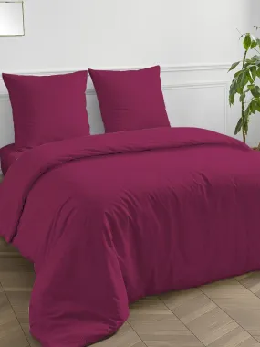 Future Home - Housse de couette en coton 57 fils unie - Magenta