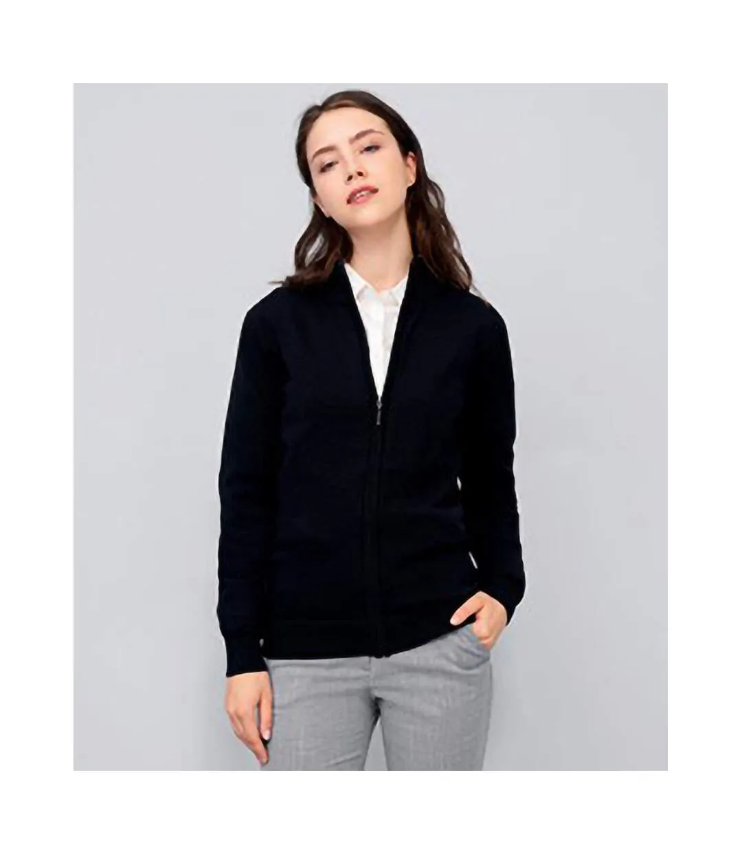 Gordon gilet à manches longues et fermeture zippée femme noir SOLS