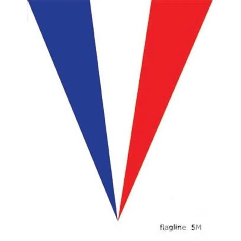 Guirlande avec 10 drapeaux fanions aux couleurs de la France