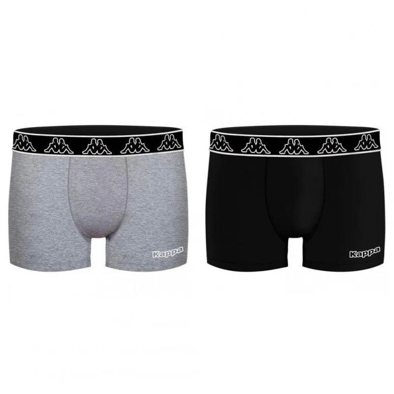 KAPPA Lot de 2 Boxers Homme Coton BCX2ATHAS1 Souris Noir