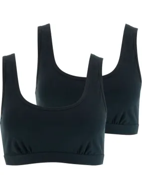 Lot de 2 brassières femme Basic - Noir