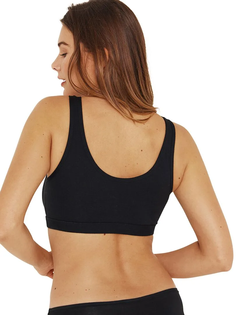 Lot de 2 brassières femme Basic - Noir