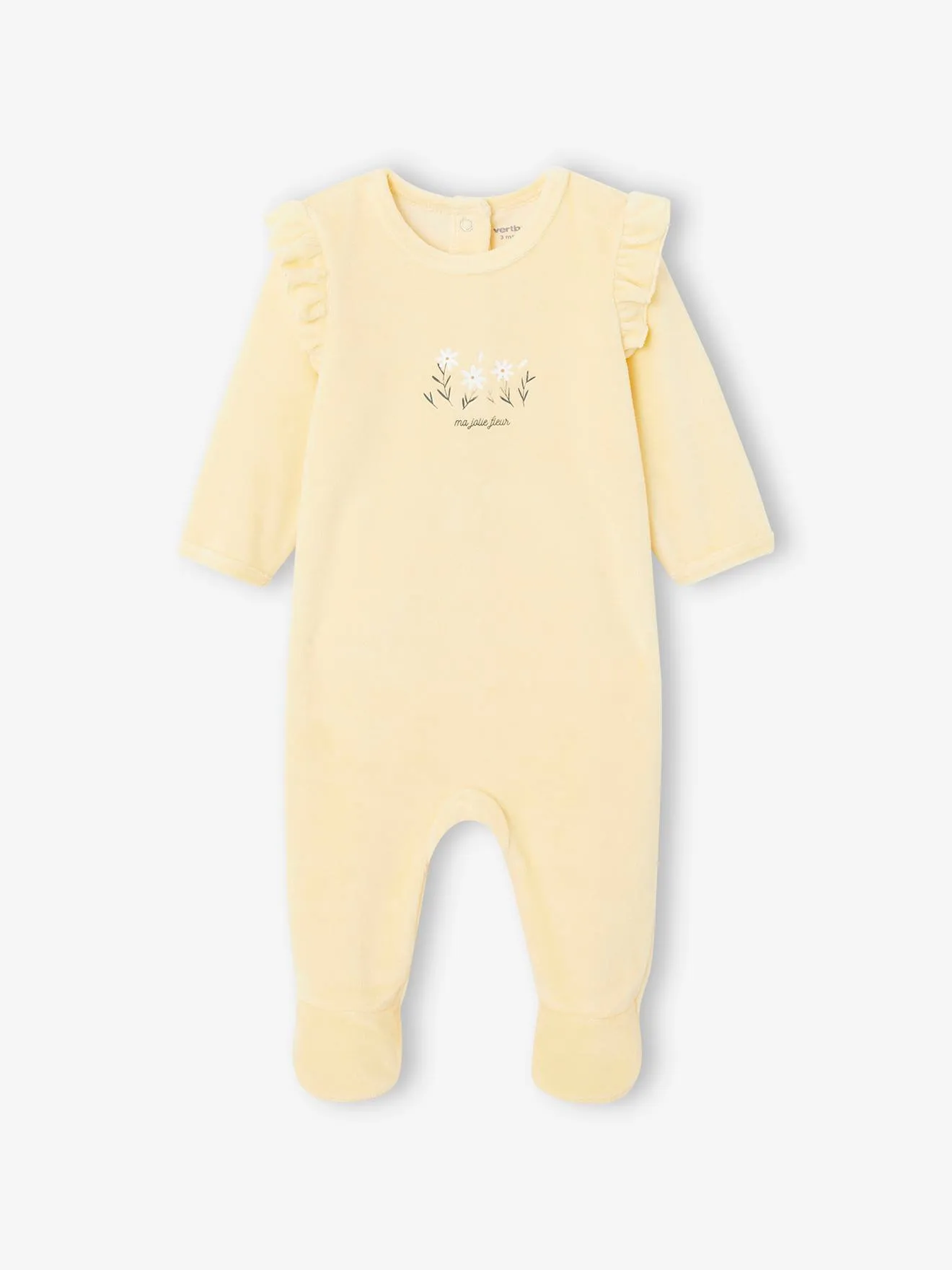 Lot de 2 dors-bien bébé en velours jaune pâle - Vertbaudet