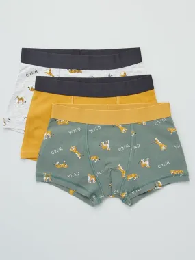 Lot de 3 boxers - Vert/Jaune/Gris