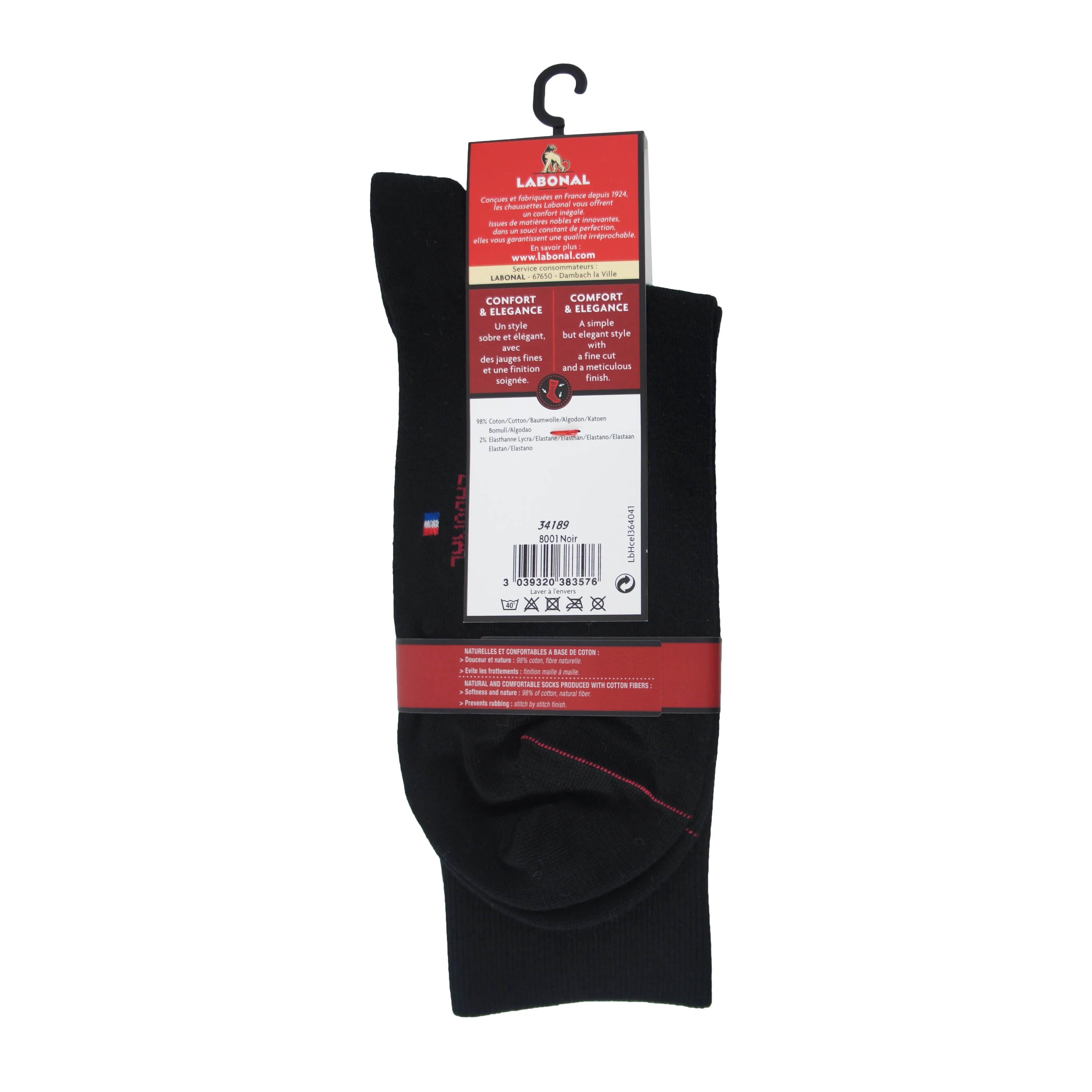 Mi-Chaussettes Intarsia noir - Labonal : vente chaussettes pour hom...