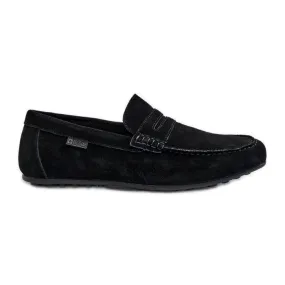 Mocassins en daim pour hommes Big Star NN174224 Noir le noir