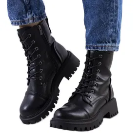 PA1 Bottes de randonnée noires sur une semelle haute Rukit le noir