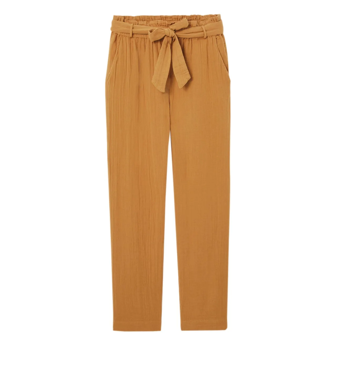 Pantalon en gaze de coton - Ocre