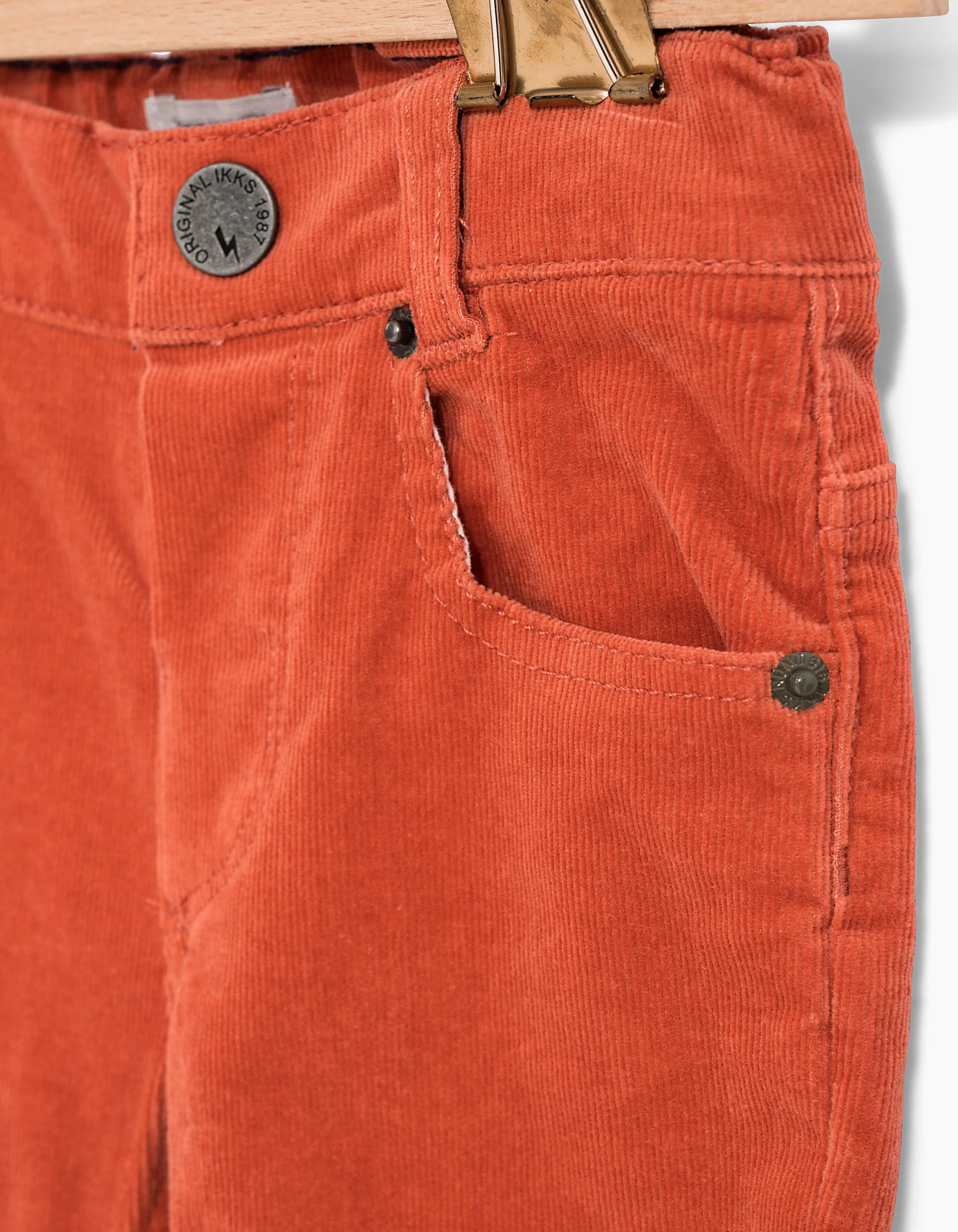 Pantalon orange en velours bébé garçon