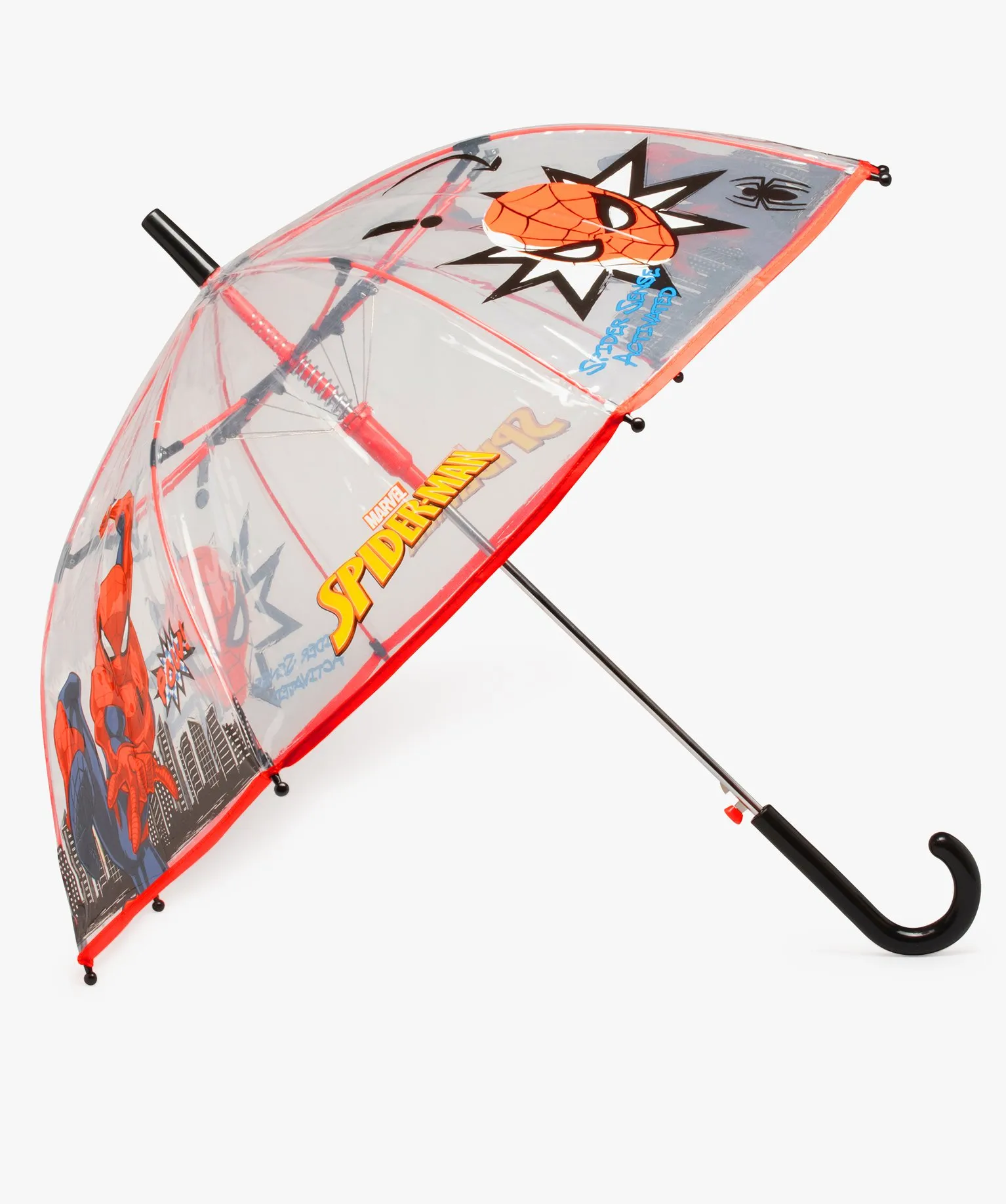 parapluie enfant a motifs spiderman - marvel noir