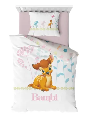 Parure de Lit Bébé Coton Bambi - Rose