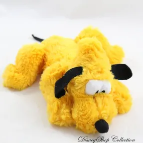 Peluche chien Pluto DISNEYLAND PARIS allongé poils longs collier ve...