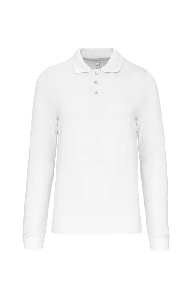 Polo manches longues - Homme - K243 - blanc 