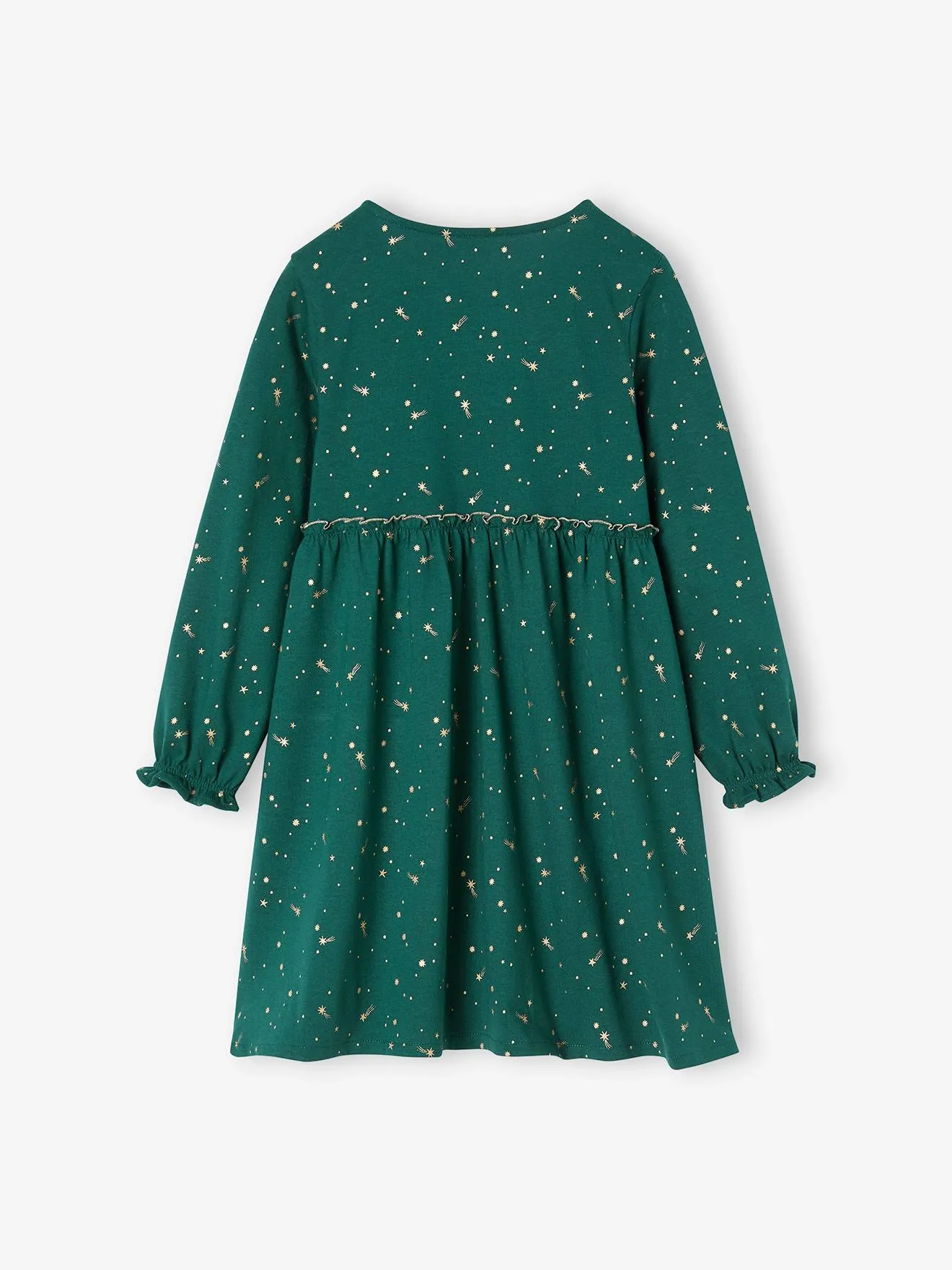 Robe de fête motifs étoiles irisés fille marine - Vertbaudet