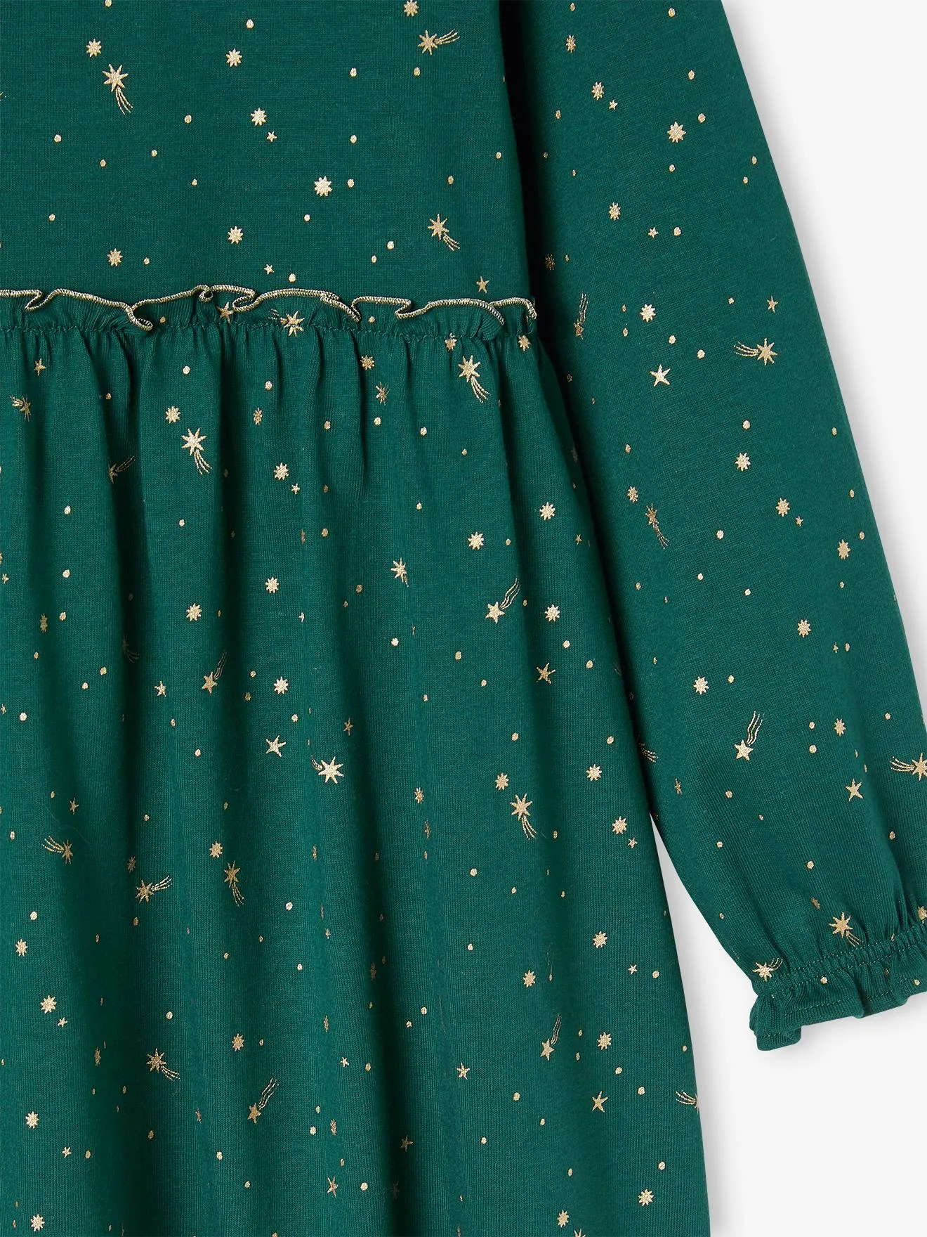 Robe de fête motifs étoiles irisés fille marine - Vertbaudet