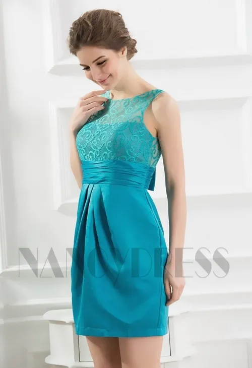 Robe de soirée courte vert turquoise | Nancydress