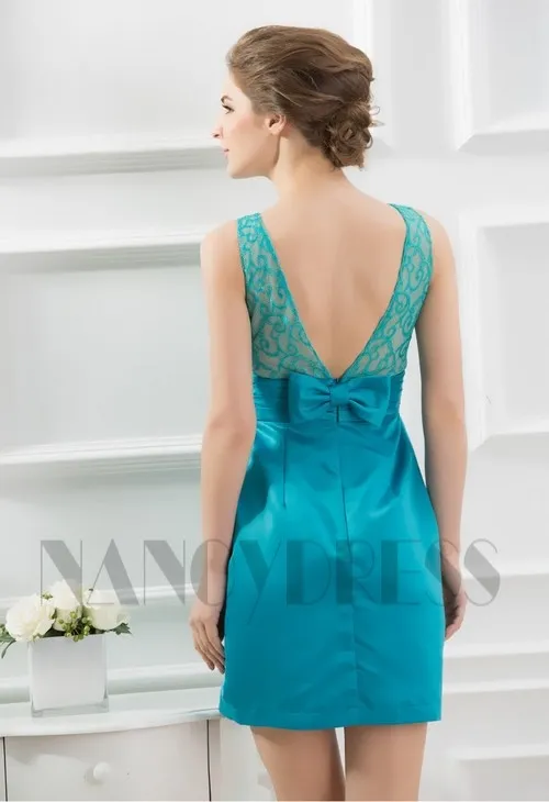 Robe de soirée courte vert turquoise | Nancydress