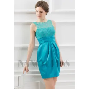 Robe de soirée courte vert turquoise | Nancydress