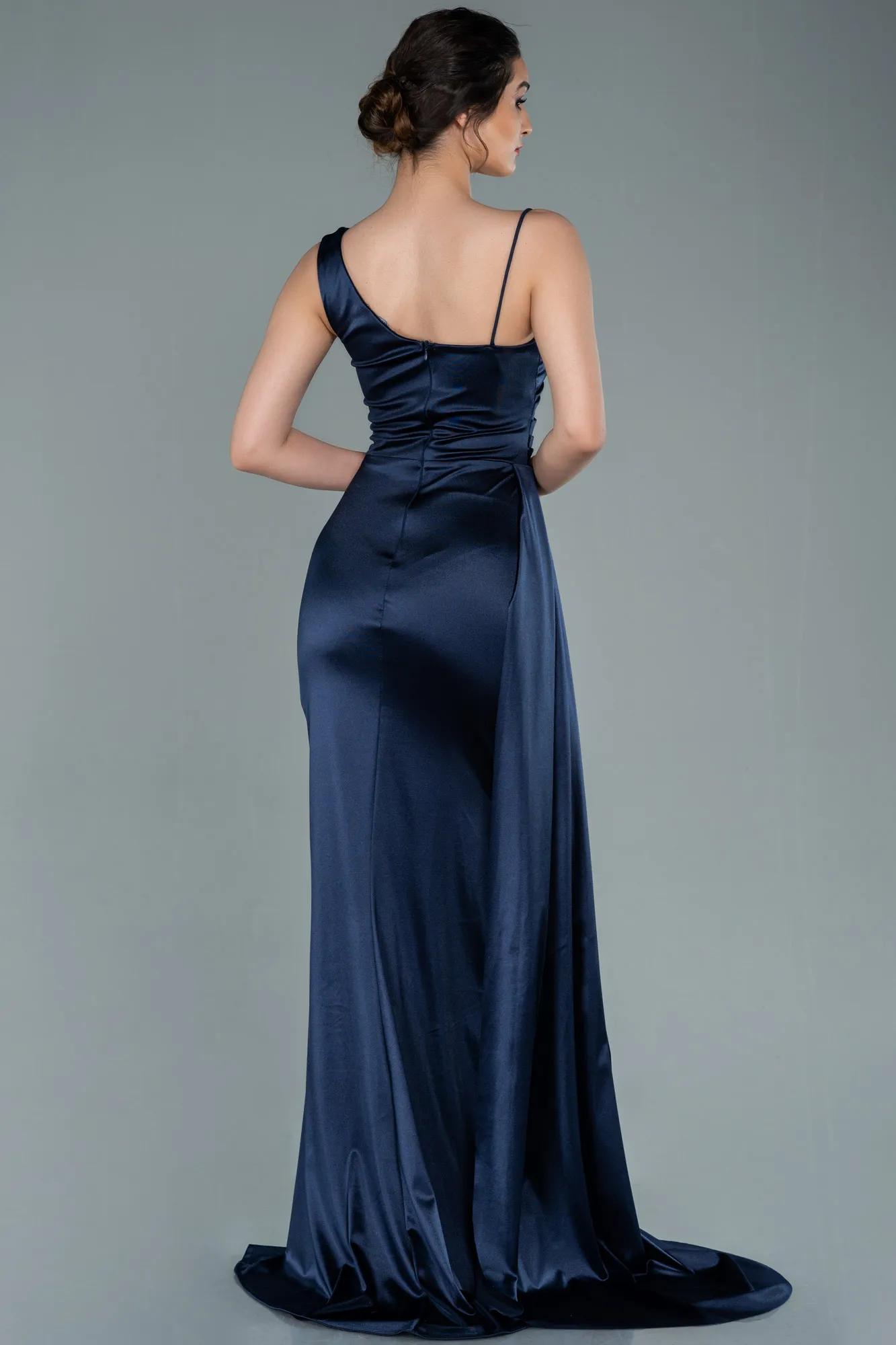 Robe de Soirée Longue Bleu Saxe ABU2373