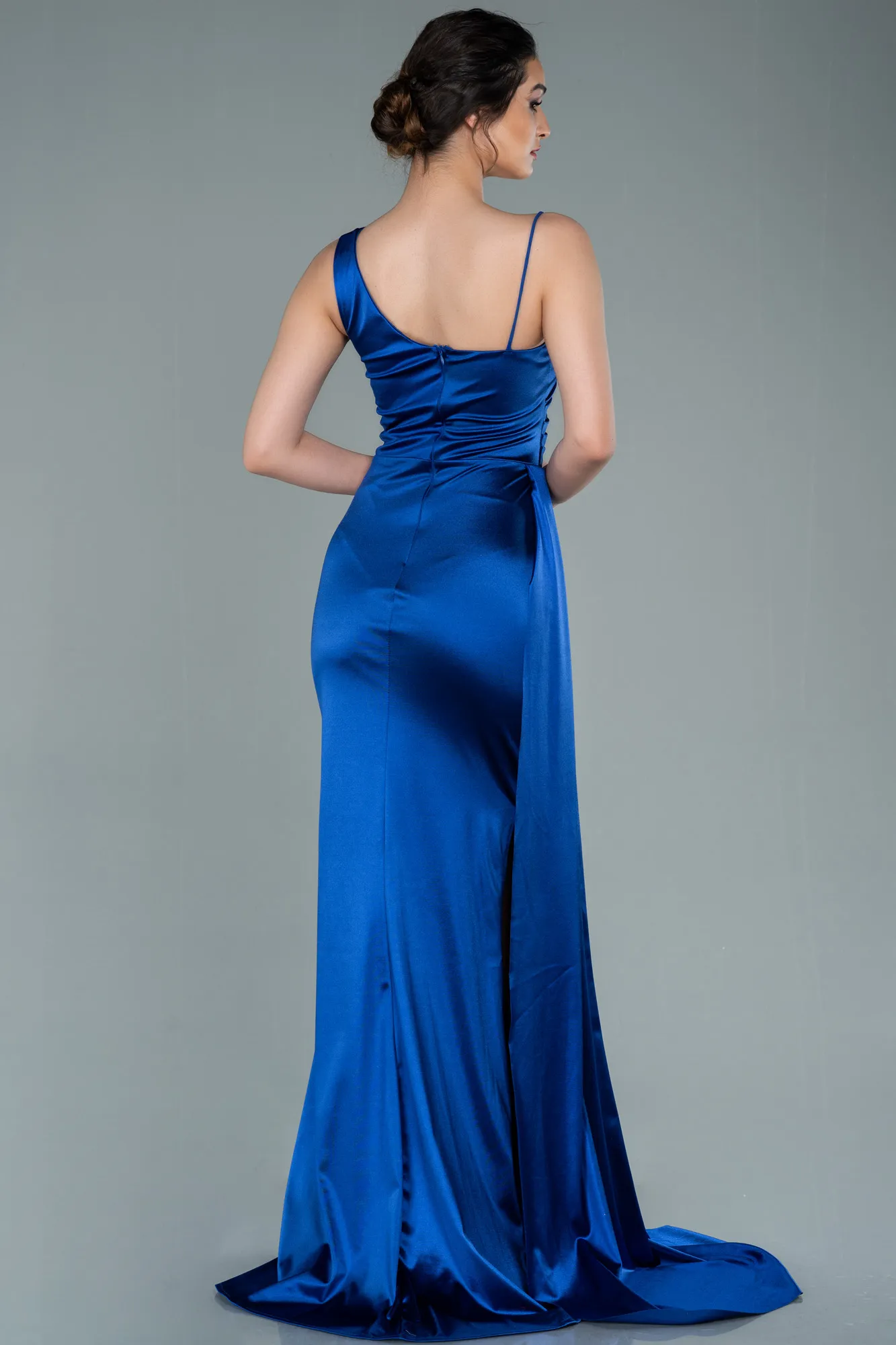 Robe de Soirée Longue Bleu Saxe ABU2373