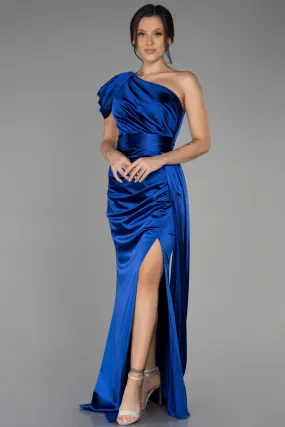 Robe de Soirée Longue Bleu Saxe ABU3325