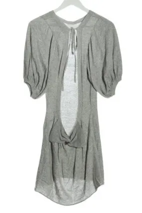 Robe en maille tricotées gris clair moucheté style décontracté