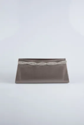 Sac de Soirée Luxe Cuir dentelé Platine ME500