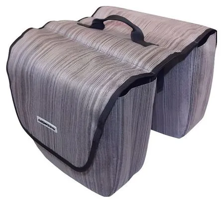 sacoche arriere velo laterale mine avec protege pluie 24l gris (fixation sur porte bagage l32.5xl12xh31cm) (paire)