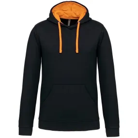 Sweat à capuche contrastée - Homme - K446 - noir et orange 