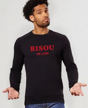 Sweatshirt homme Bisou de loin (effet velours)