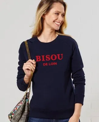 Sweatshirt homme Bisou de loin (effet velours)